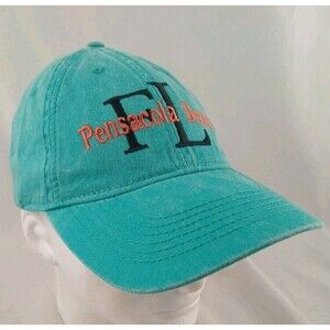 Pensacola Beach FL Green Embroidered Adjustable Strapback Hat/Cap-NEW!